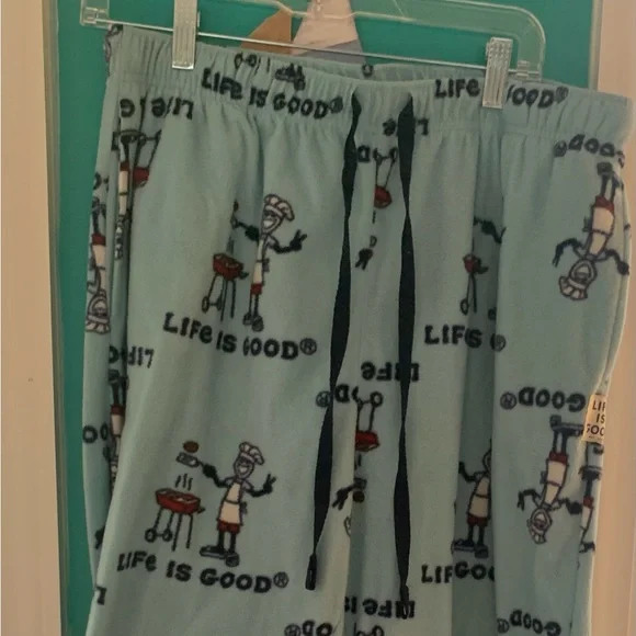 4/$15 LIFE IS GOOD Grilling Fleece Pajama Bottoms Lounge Pants Mens - Picture 2 of 5